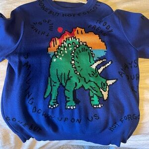 Teddy Fresh Blue and Green Dinosaur Sweater